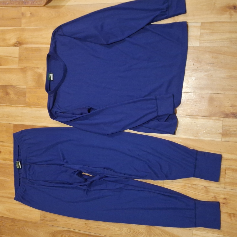 Vintage Cabela's Men's Large long underwear pajama set blue